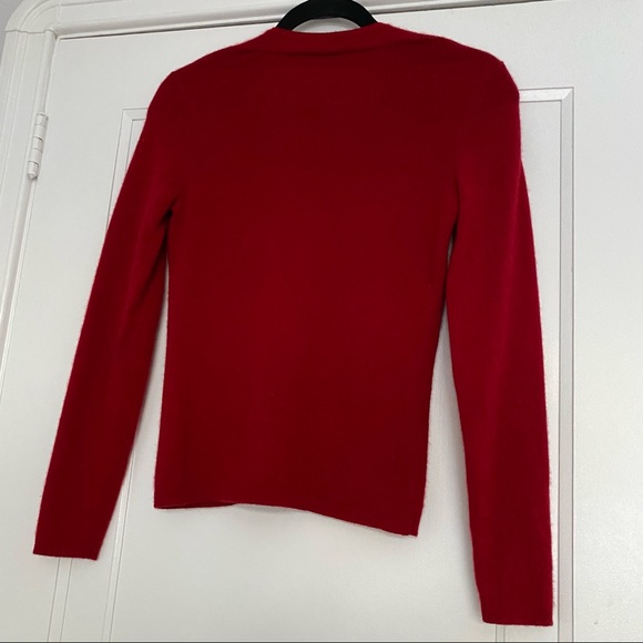 red cashmere vneck - Picture 11 of 12